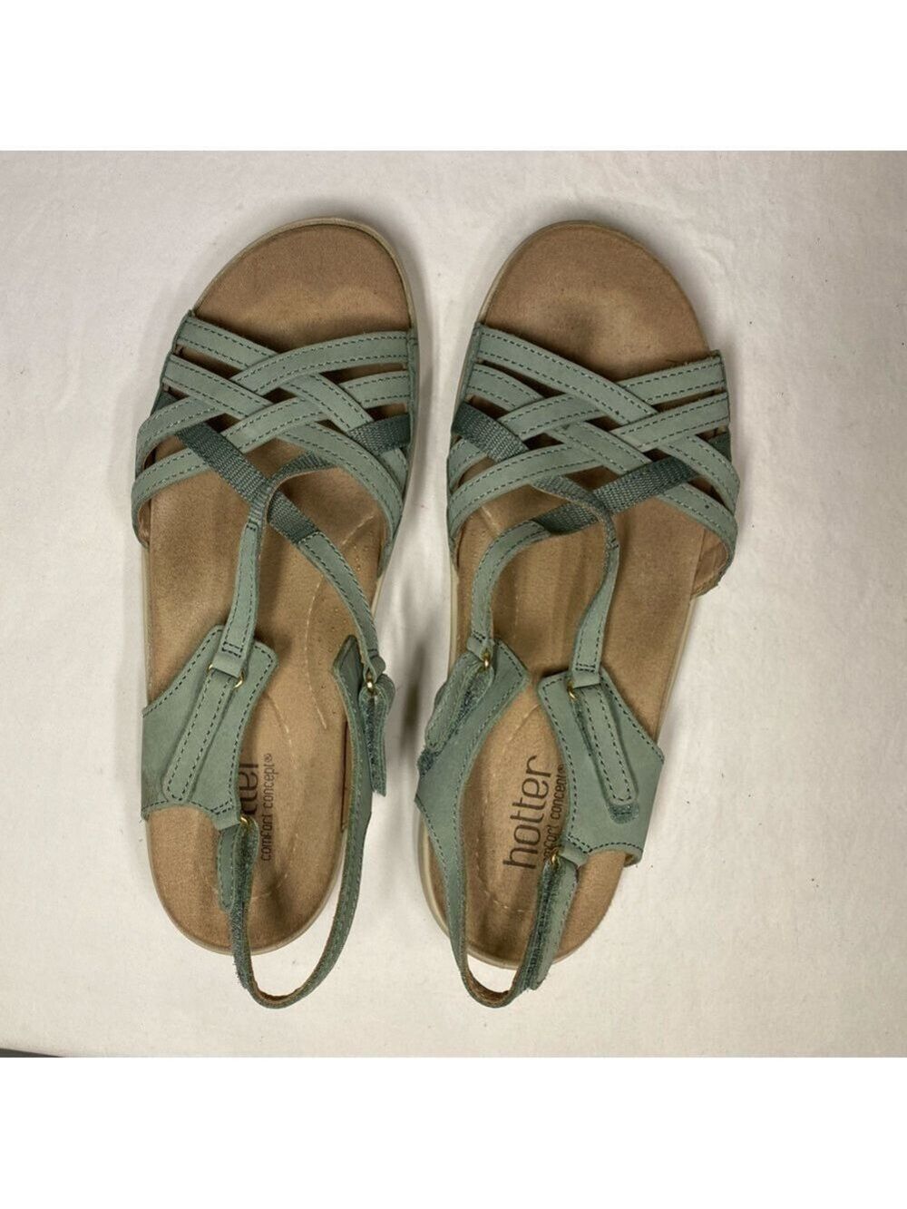 Hotter Comfort Concept Green Cross Strap Sandals